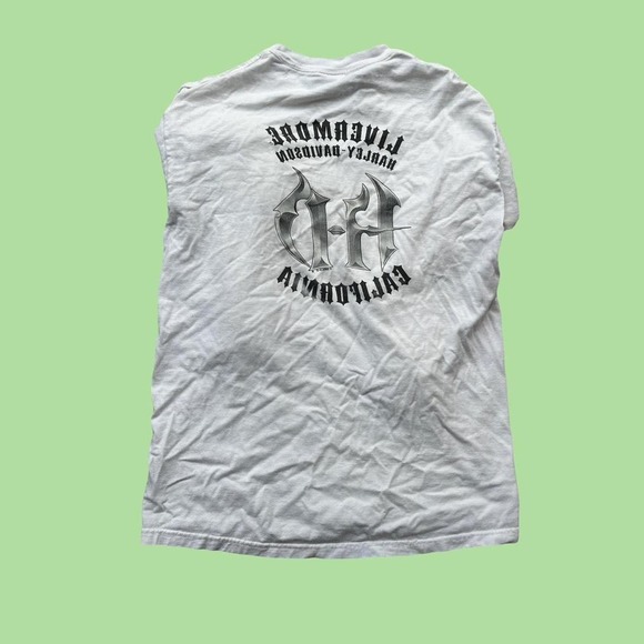 VINTAGE 2003 TRIBAL HARLEY DAVIDSON WHITE LONG SLEEVE SIZE L - Picture 2 of 6